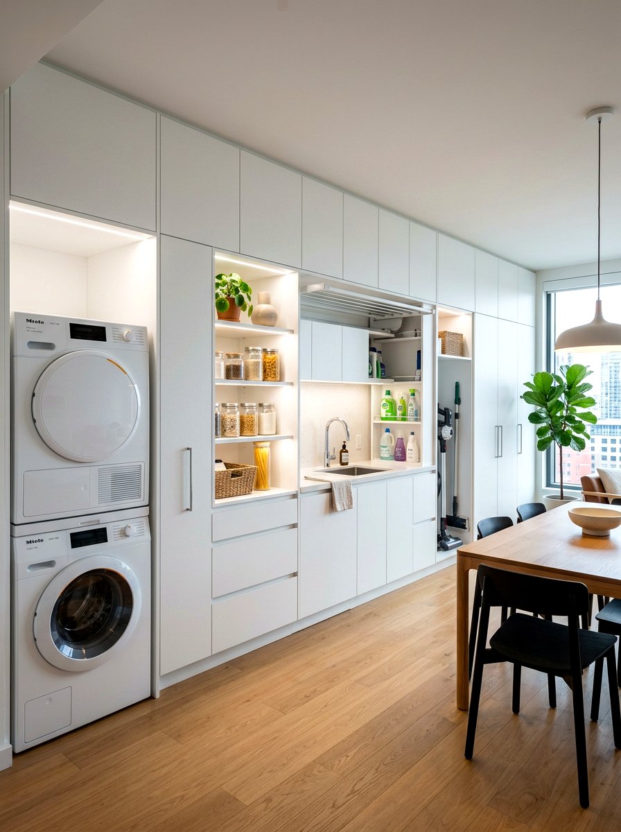 All in one laundry pantry wall - 30 laundry room pantry combo ideas