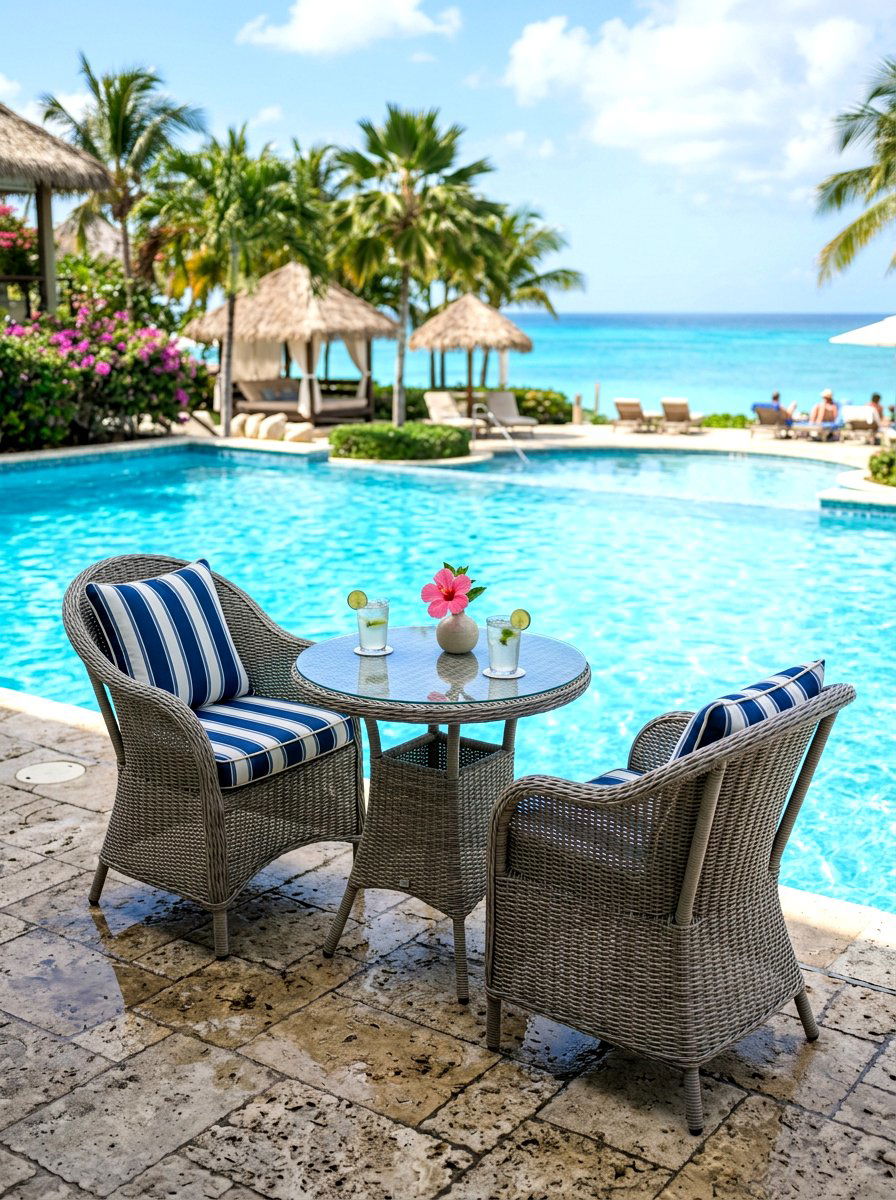 All weather wicker bistro chair - 30 bistro chair patio ideas