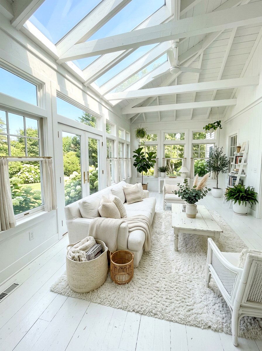 All white sunroom - 30 modern sunroom ideas
