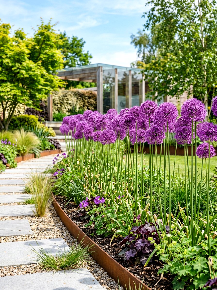 Allium Flower Display - 30 modern cottage garden ideas