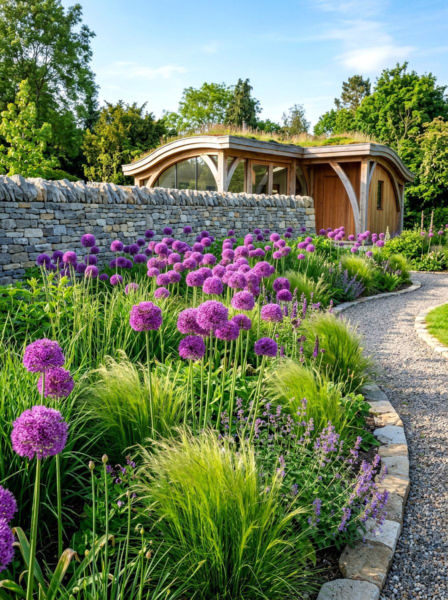 Allium flower planting - 30 modern garden ideas