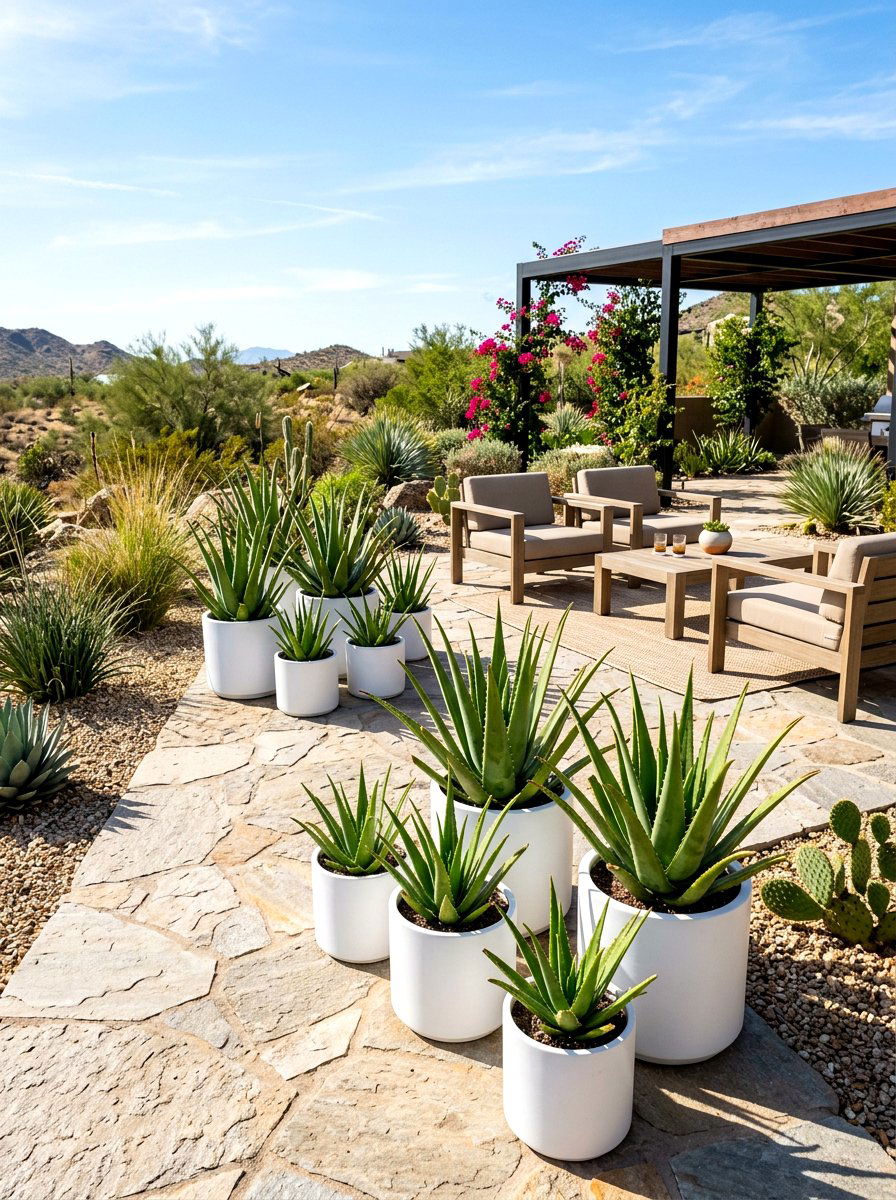 Aloe Vera Patio Garden - 30 medicinal garden ideas