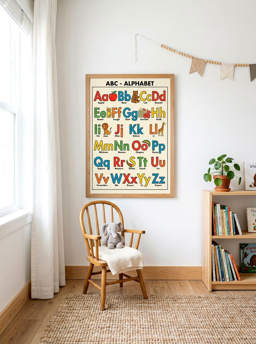 Alphabet Wall Poster - 30 gender neutral heirloom nursery ideas