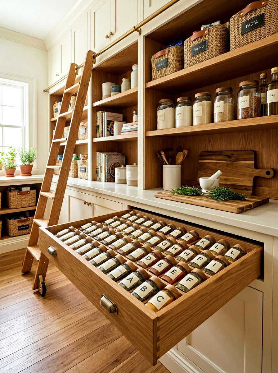 Alphabetical Spice Storage - 30 spice drawer ideas