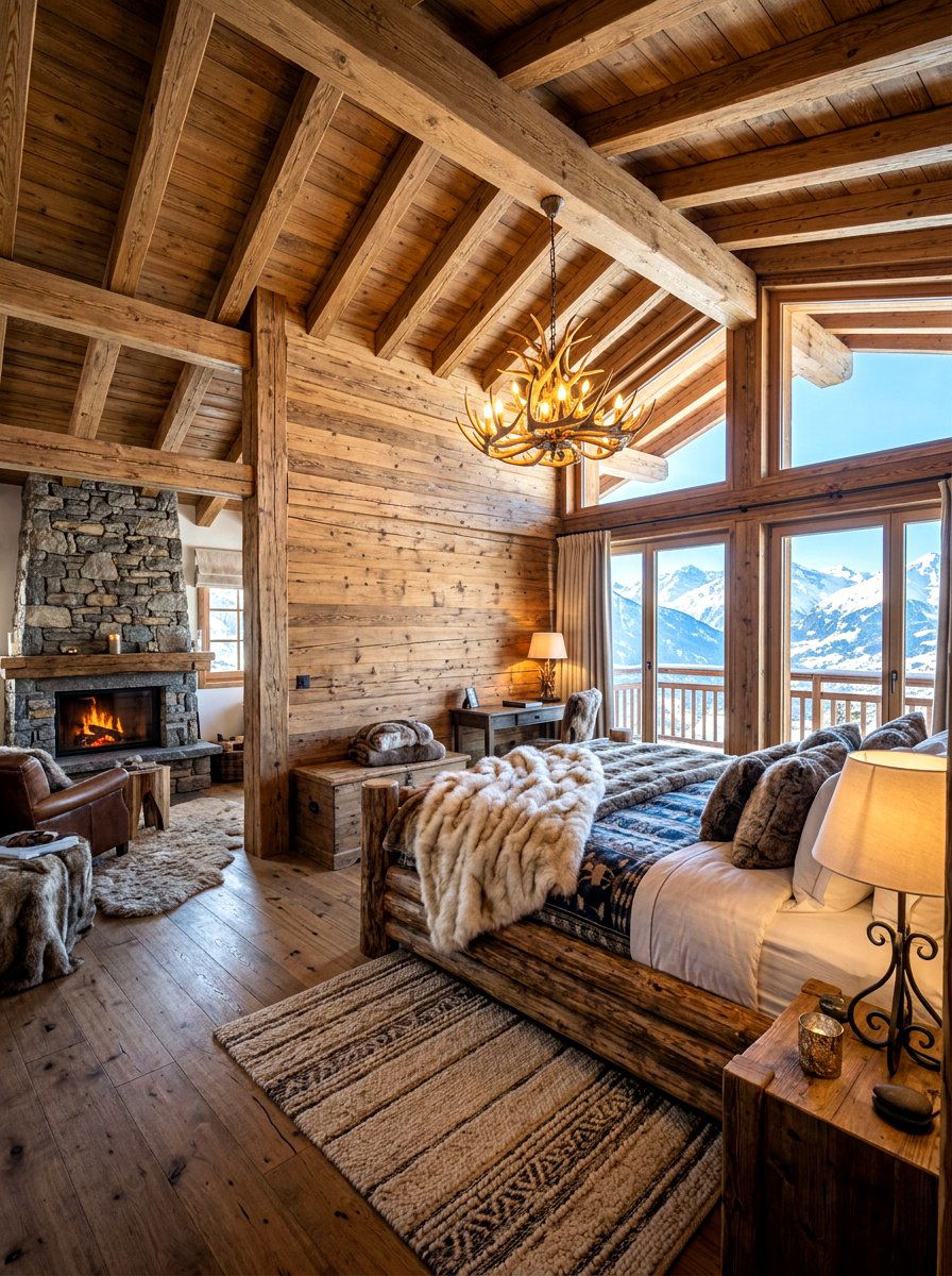 Alpine Chalet Bedroom - 30 cozy winter bedroom ideas
