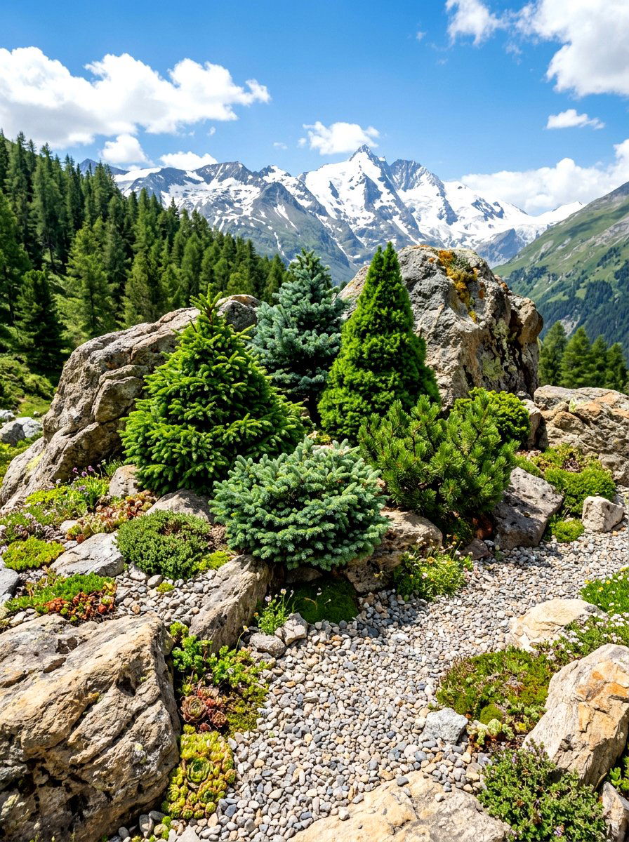 Alpine Dwarf Conifer - 30 alpine garden ideas