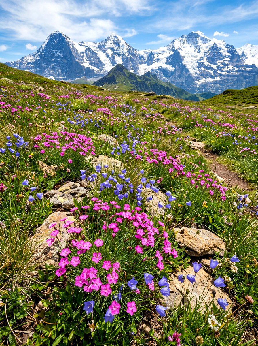 Alpine Flower Meadow - 30 alpine garden ideas