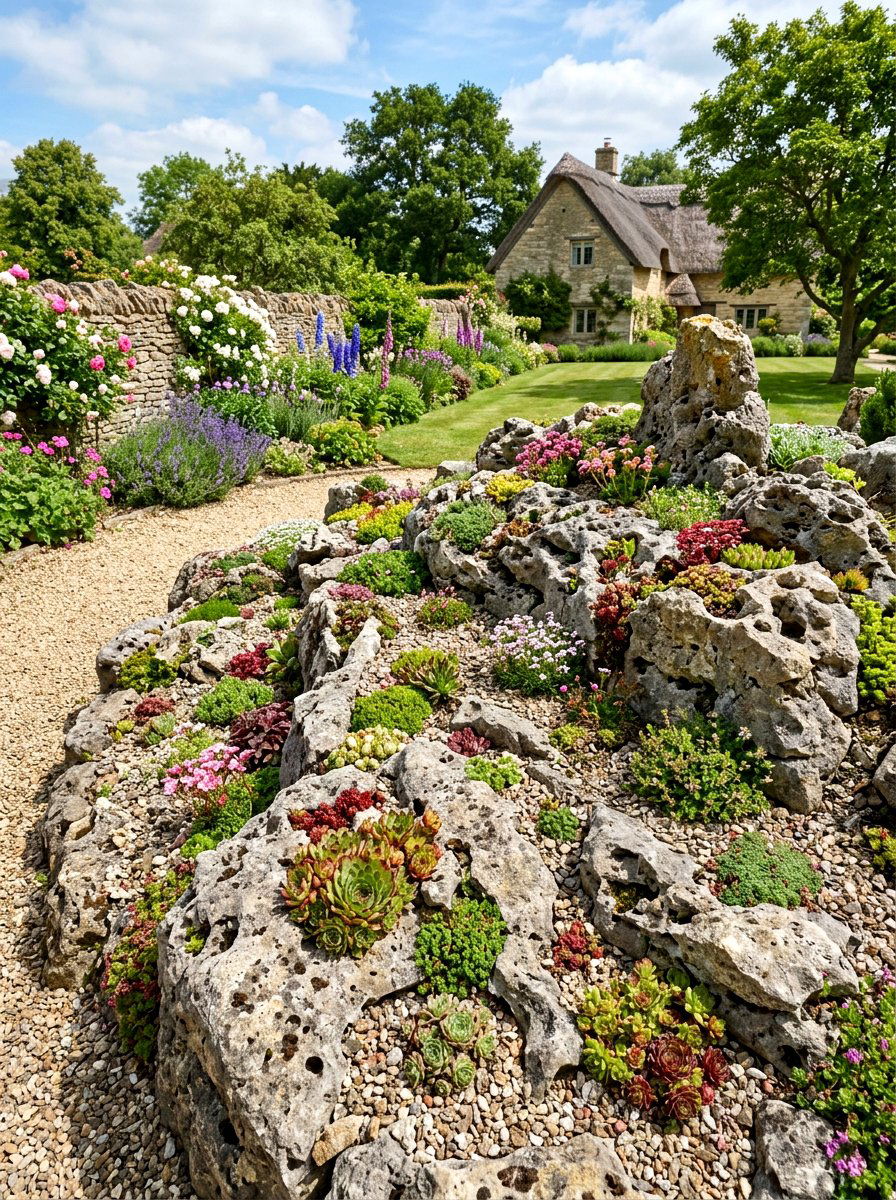 Alpine Limestone Rockery - 30 alpine garden ideas