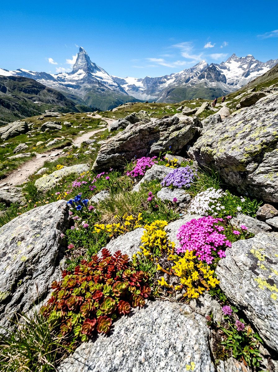 Alpine Rock Meadow - 30 flower field backyard ideas