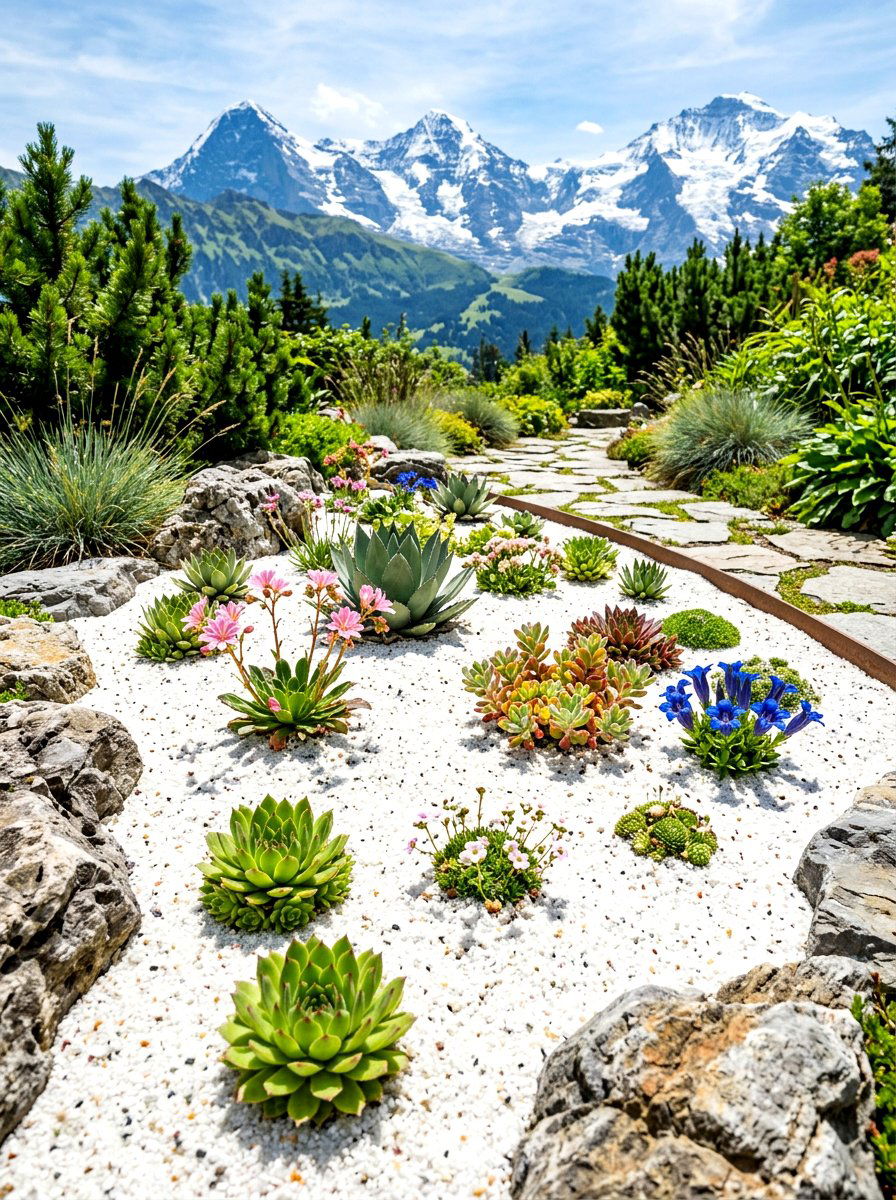 Alpine Sand Bed - 30 alpine garden ideas