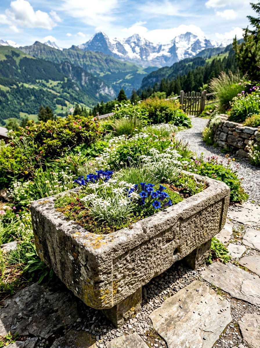 Alpine Stone Sink - 30 alpine garden ideas