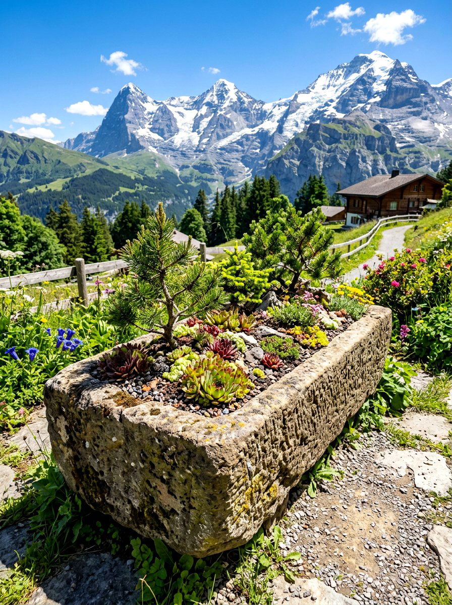 Alpine Stone Trough - 30 alpine garden ideas