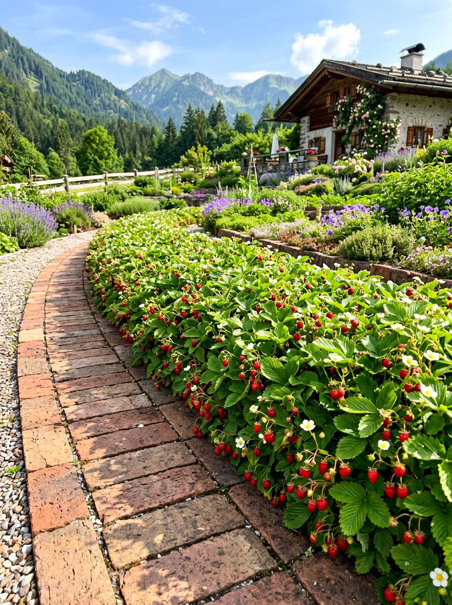 Alpine Strawberry Border - 30 berry garden ideas