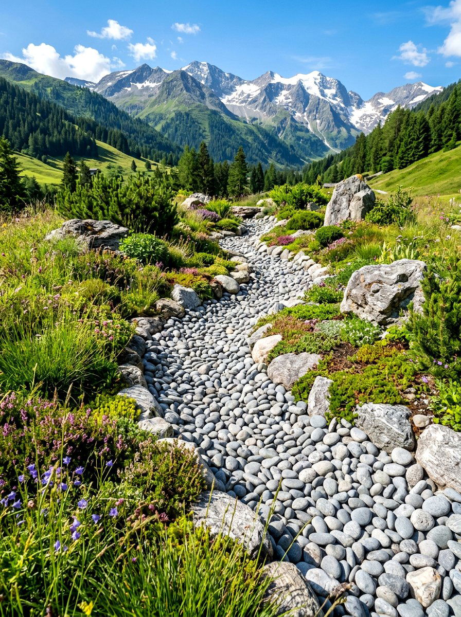 Alpine Stream Feature - 30 alpine garden ideas