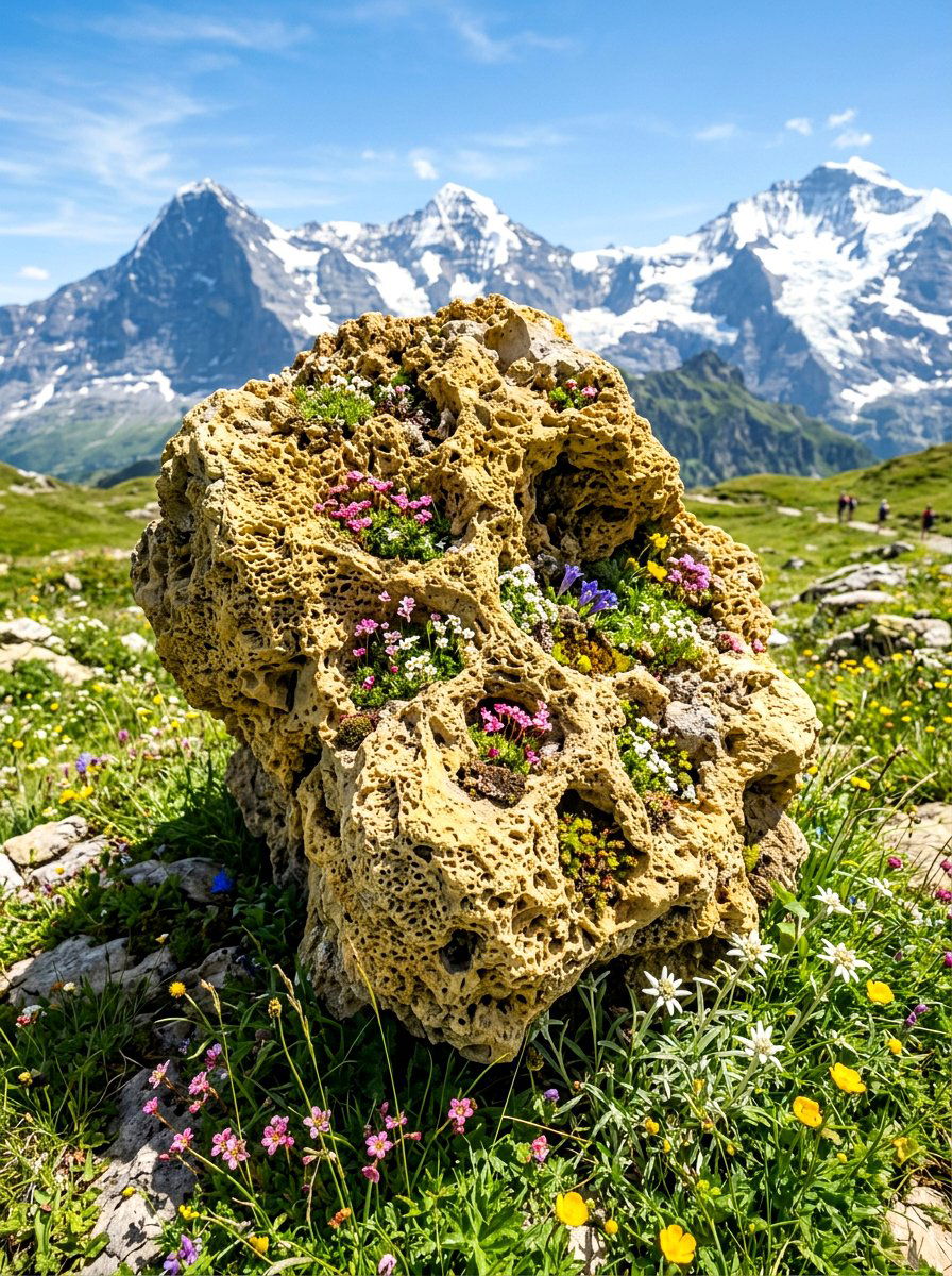 Alpine Tufa Rock - 30 alpine garden ideas