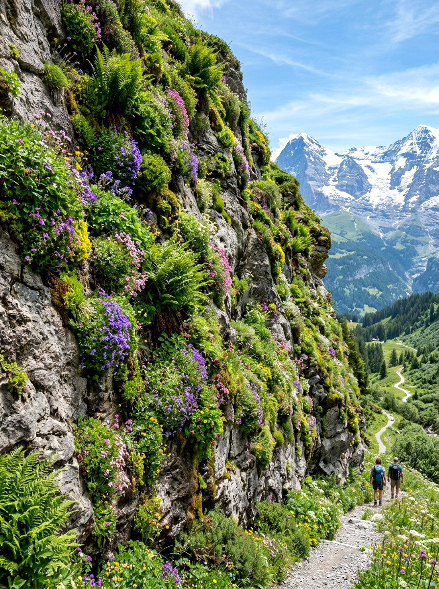 Alpine Vertical Wall - 30 alpine garden ideas