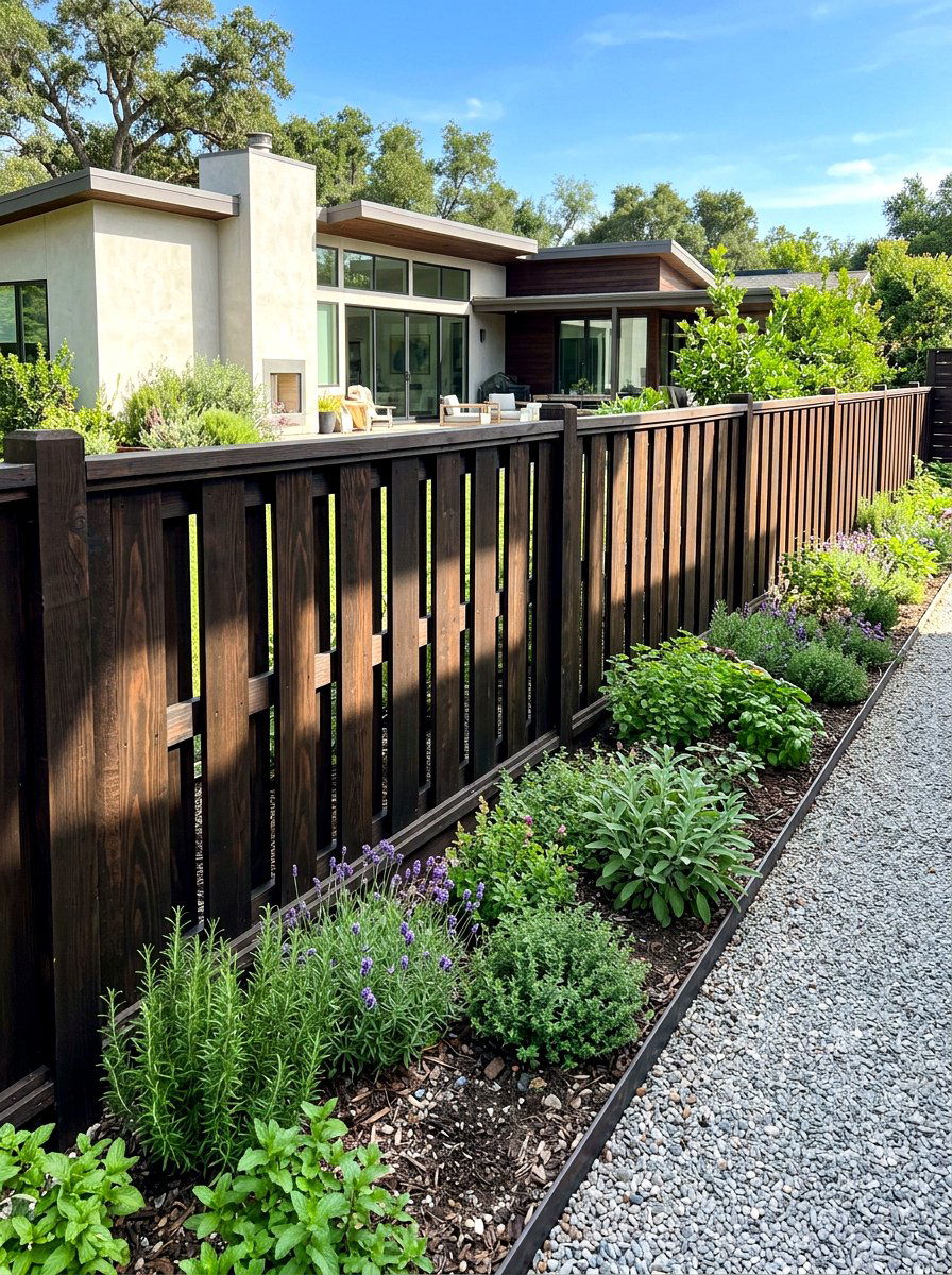 Alternating Slat Privacy Fence - 30 herb garden fence ideas