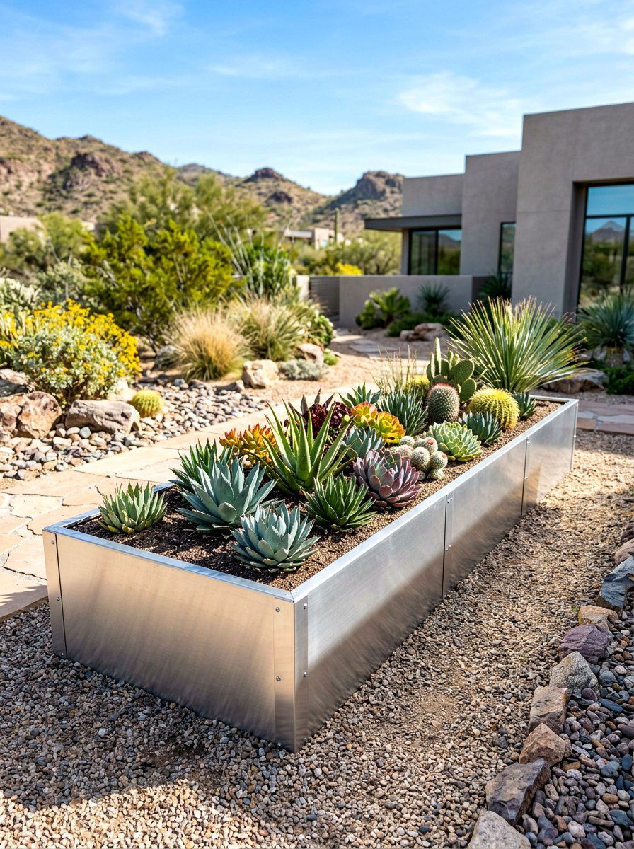 Aluminum Garden Bed - 30 metal raised bed ideas