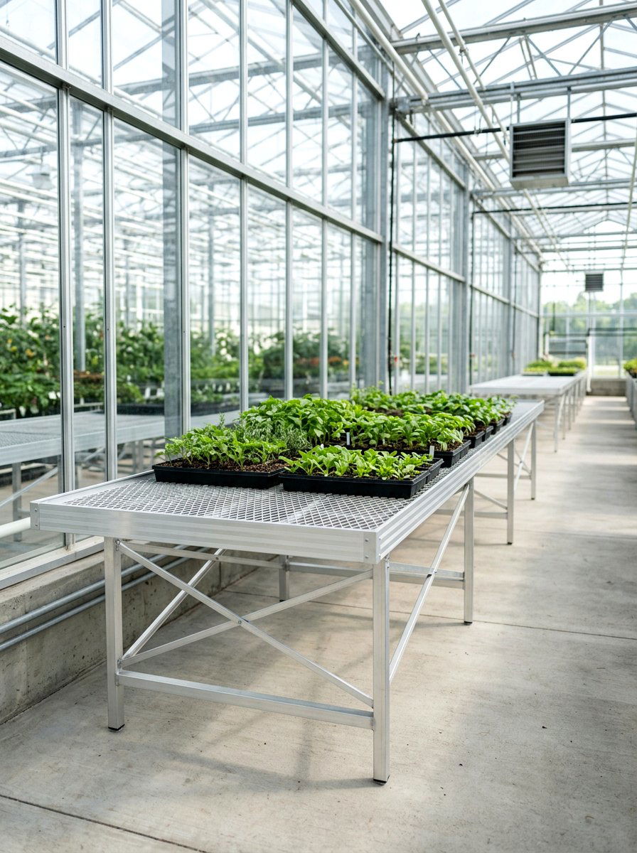Aluminum Greenhouse Bench - 30 greenhouse propagation bench ideas