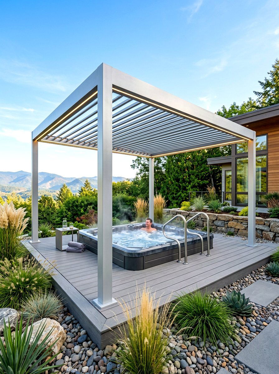 Aluminum Hot Tub Pergola - 30 pergola over hot tub ideas
