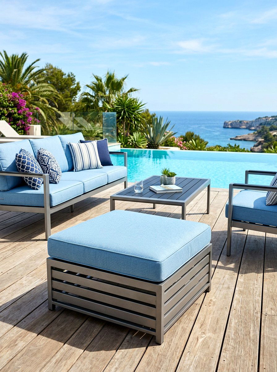 Aluminum Ottoman - 30 metal patio furniture ideas