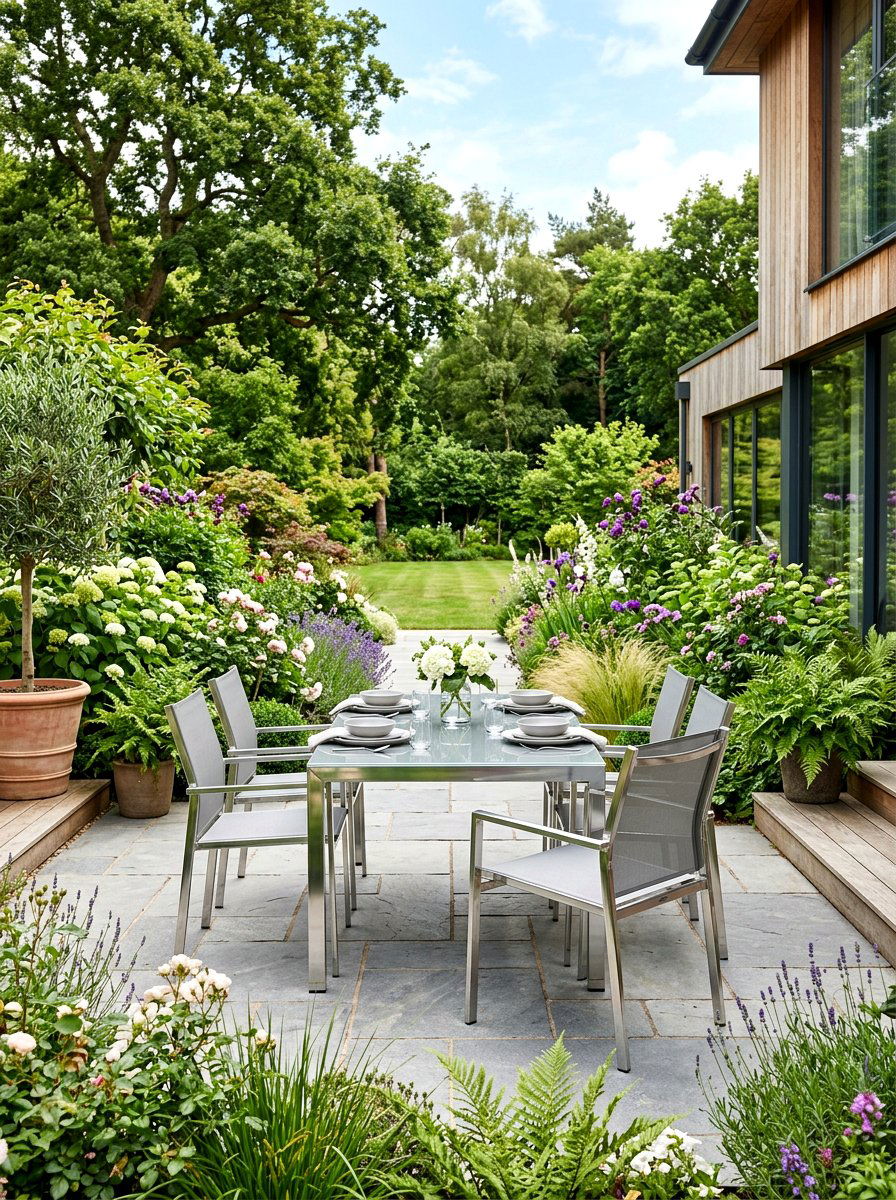 Aluminum Outdoor Patio Set - 30 polished metal decor ideas