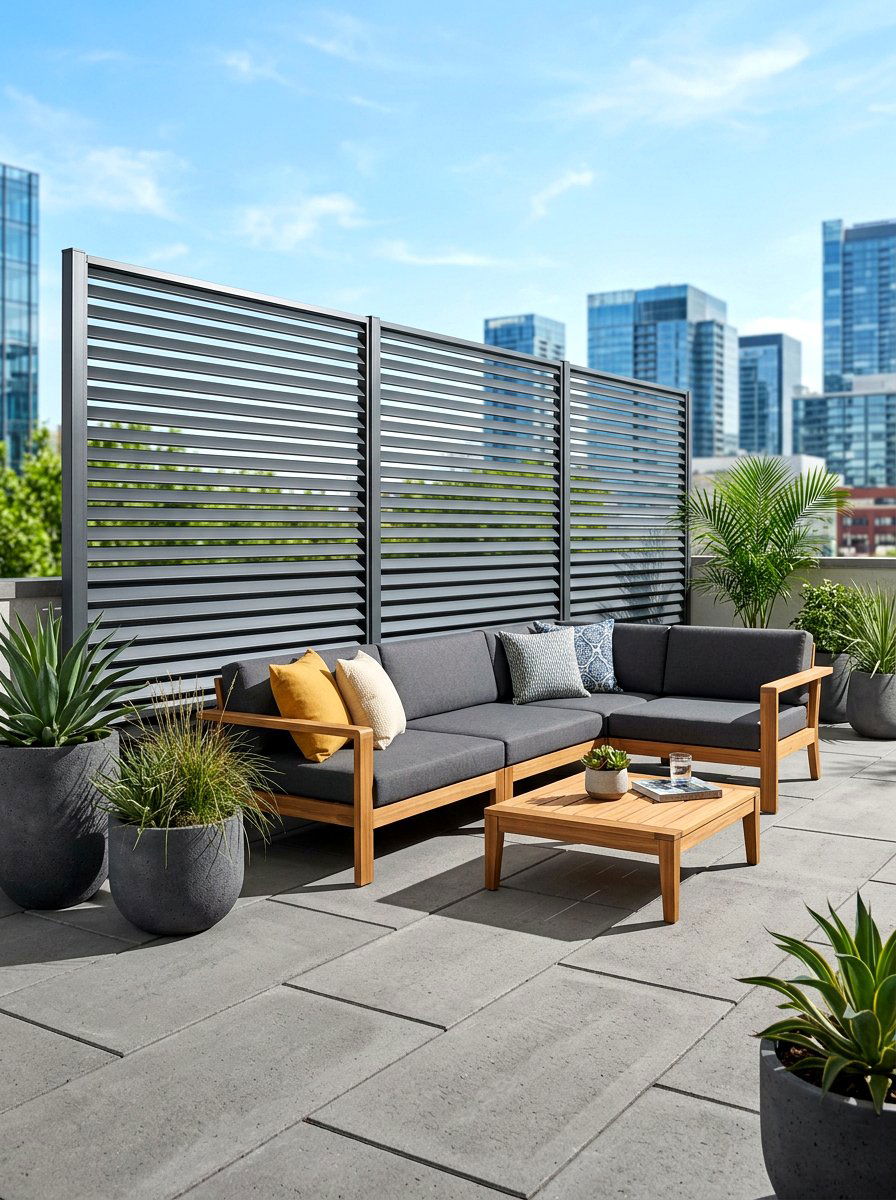 Aluminum Slat Screen - 30 garden fence ideas