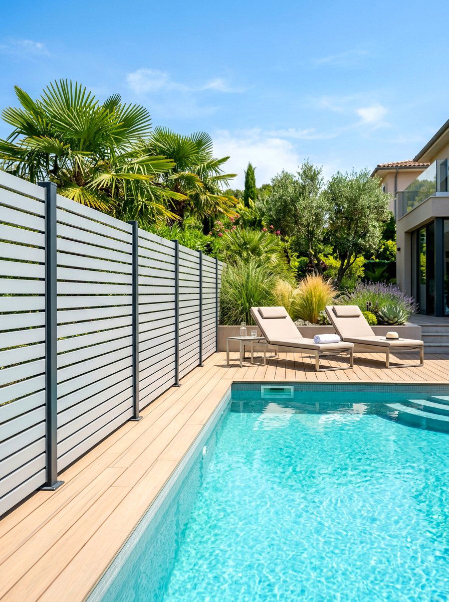 Aluminum Slat Wall - 30 decorative fence ideas