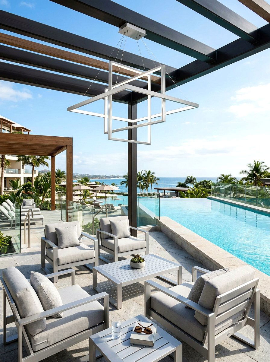 Aluminum Waterproof Modern Chandelier - 30 outdoor chandelier ideas