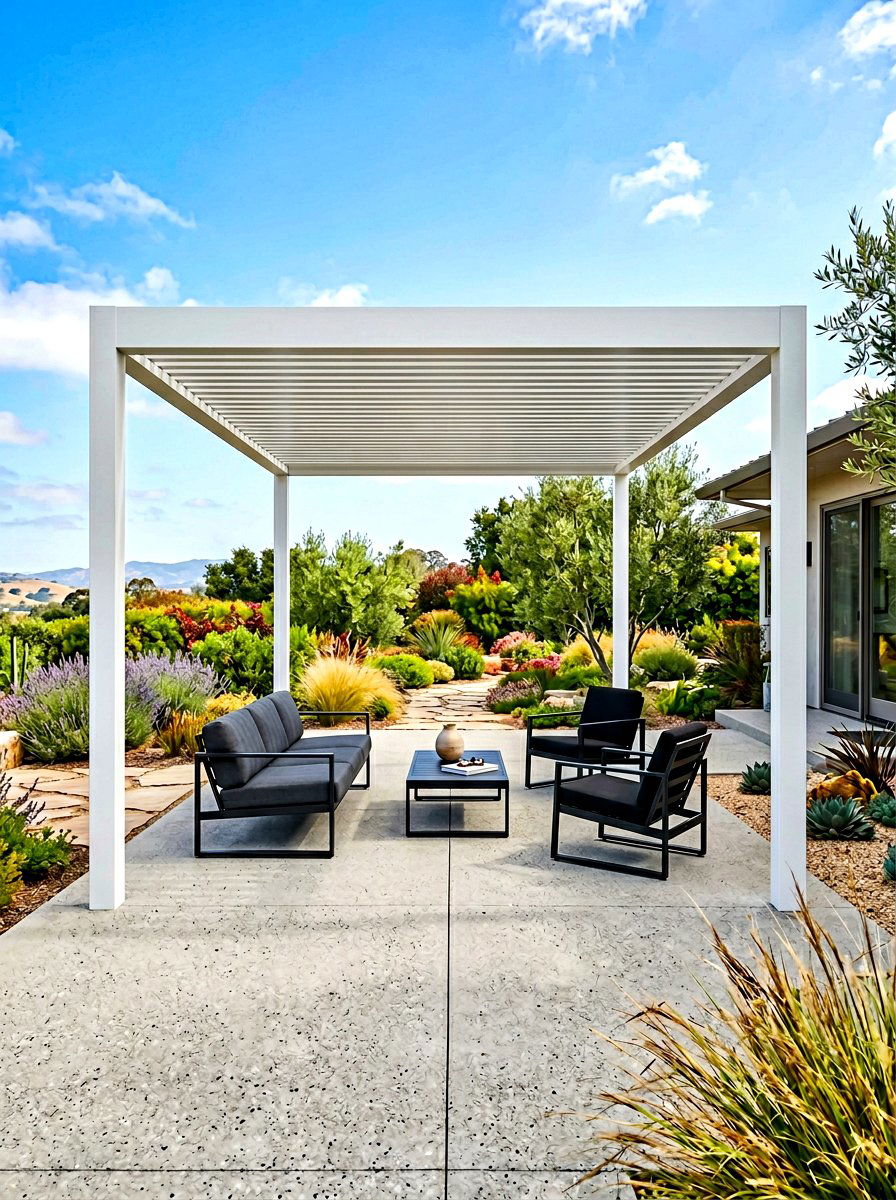 Aluminum White Pergola - 30 white pergola ideas