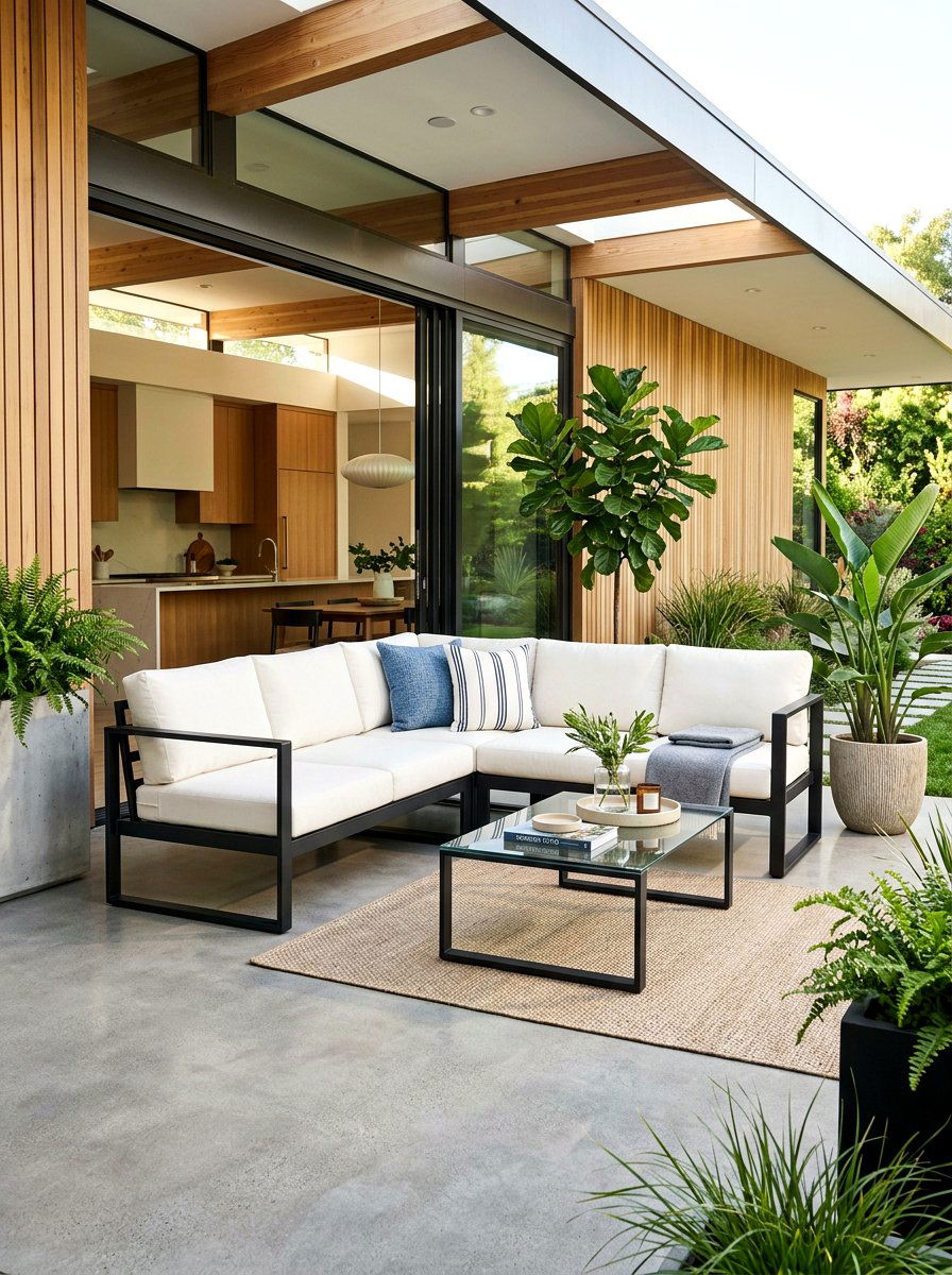 Aluminum frame patio sectional design - 30 outdoor modular sofa ideas