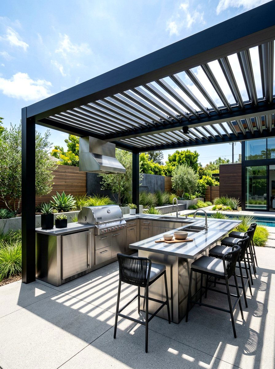 Aluminum louvered roof - 30 pergola roof ideas
