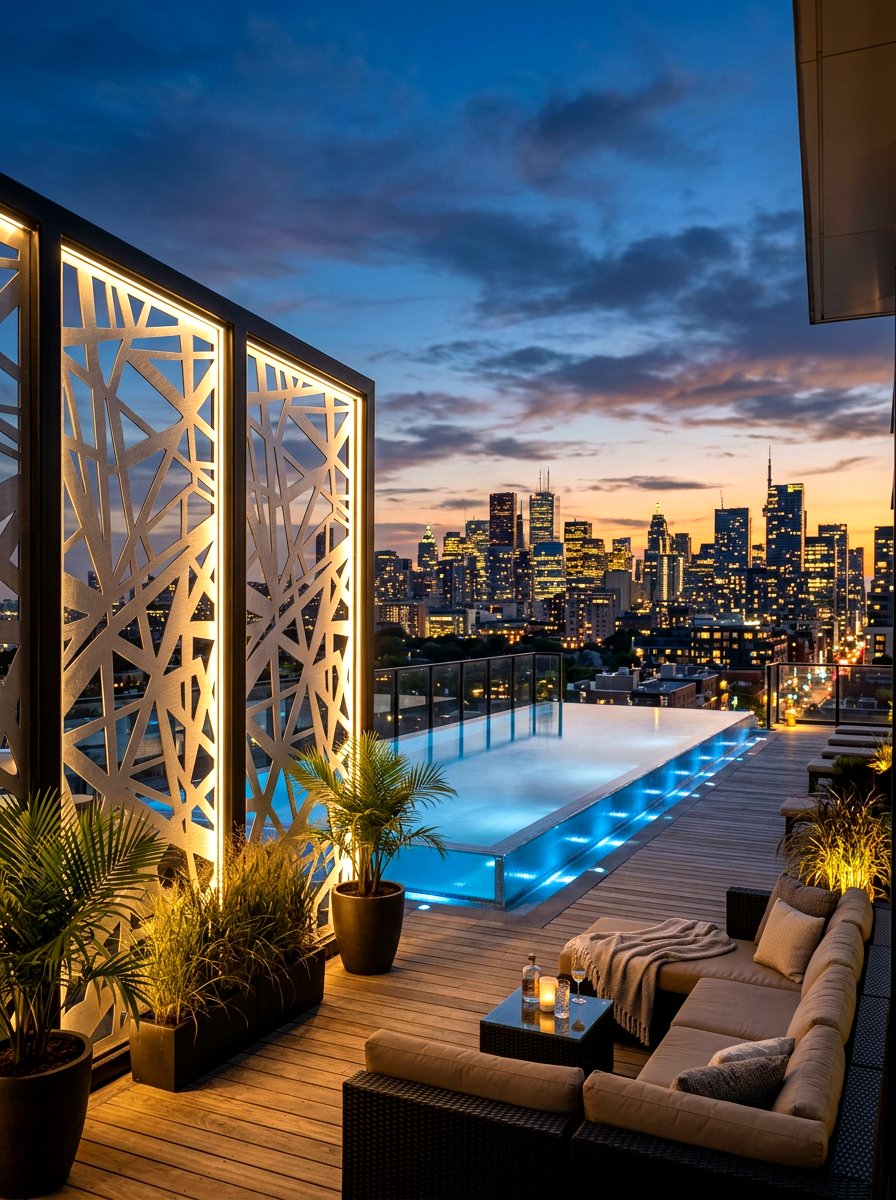 Aluminum screen panel system - 30 pool equipment enclosure ideas