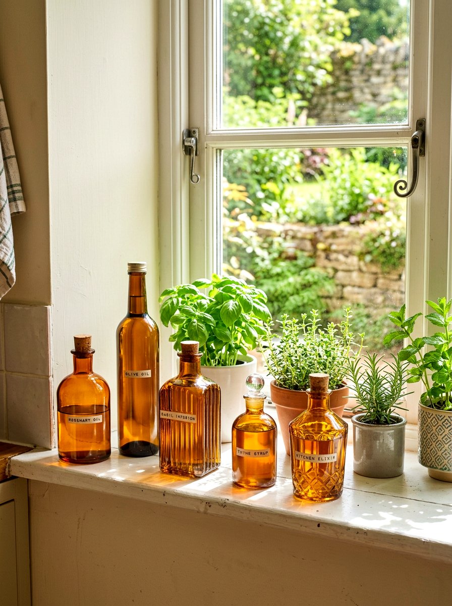 Amber Glass Bottle - 30 thrifted decor styling ideas