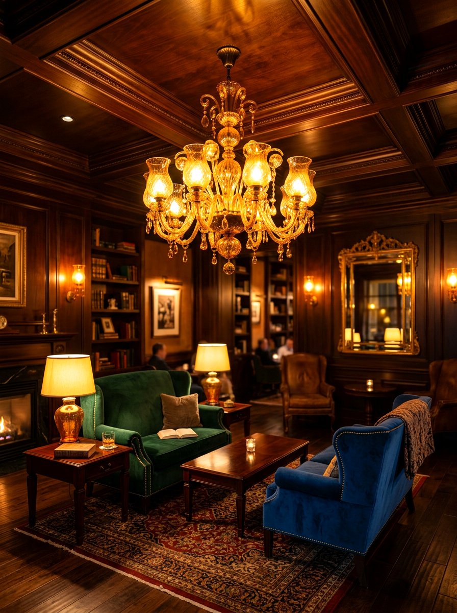 Amber Glass Lighting - 30 jewel tone lounge ideas