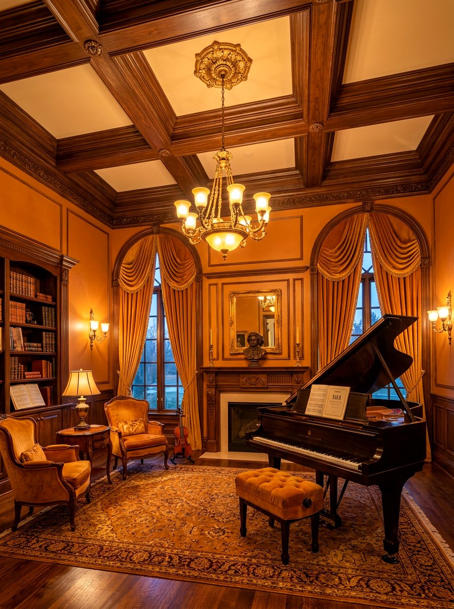 Amber Music Room - 30 fall color drench ideas