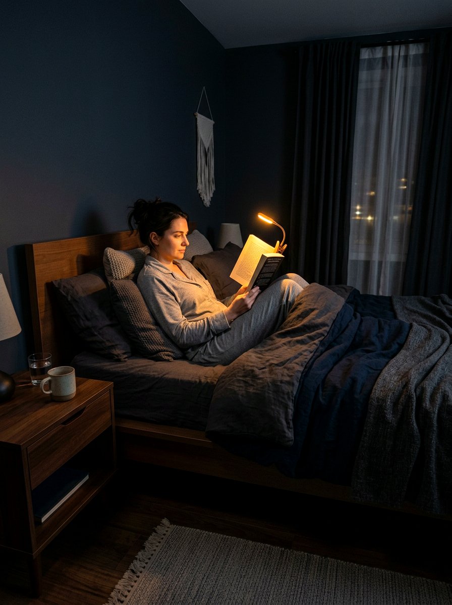 Amber reading light - 30 circadian bedroom lighting ideas