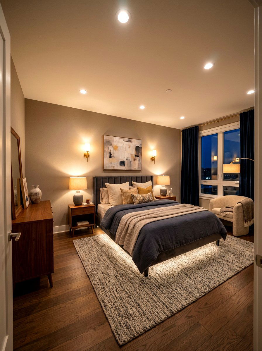 Ambient Bedroom Lighting Layers - 30 five star suite bedroom ideas