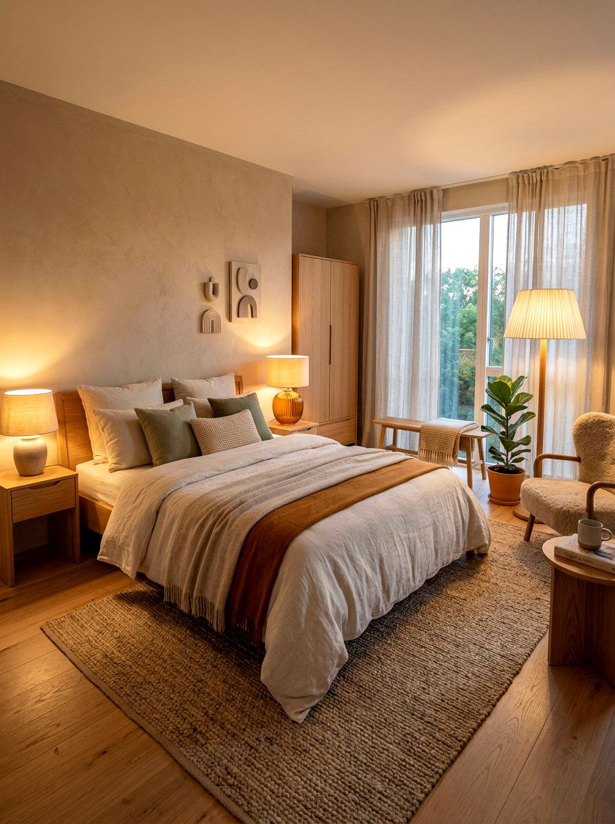 Ambient Light Bedroom - 30 Japandi decor ideas