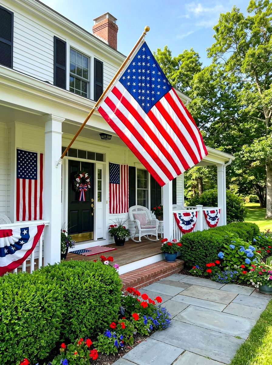 American Flag Display - 30 Fourth of July porch ideas