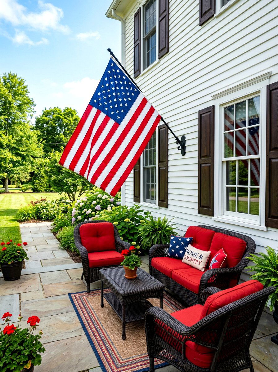 American Flag Wall Display - 30 patriotic porch ideas