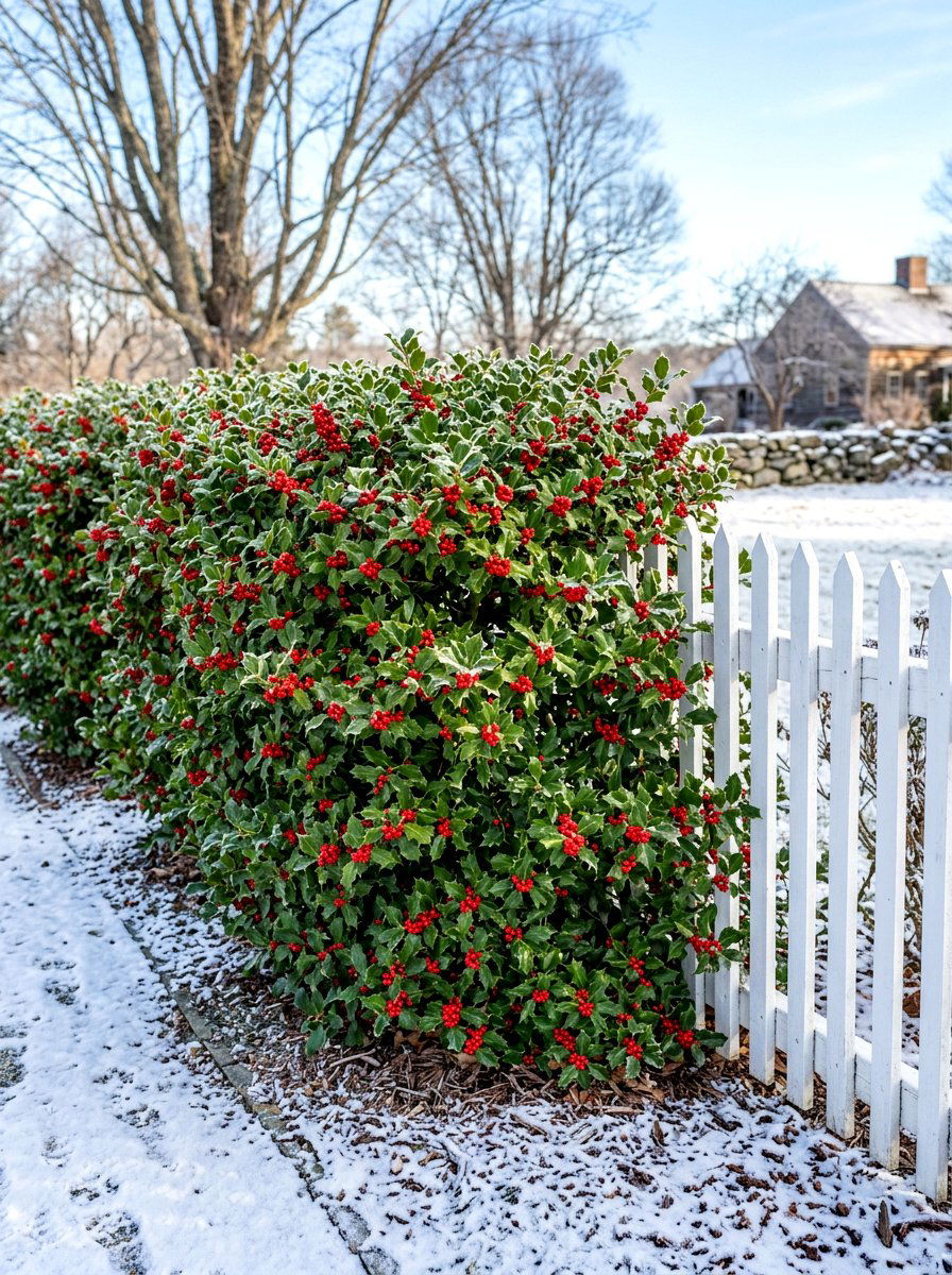 American Holly Screen - 30 hedge privacy ideas