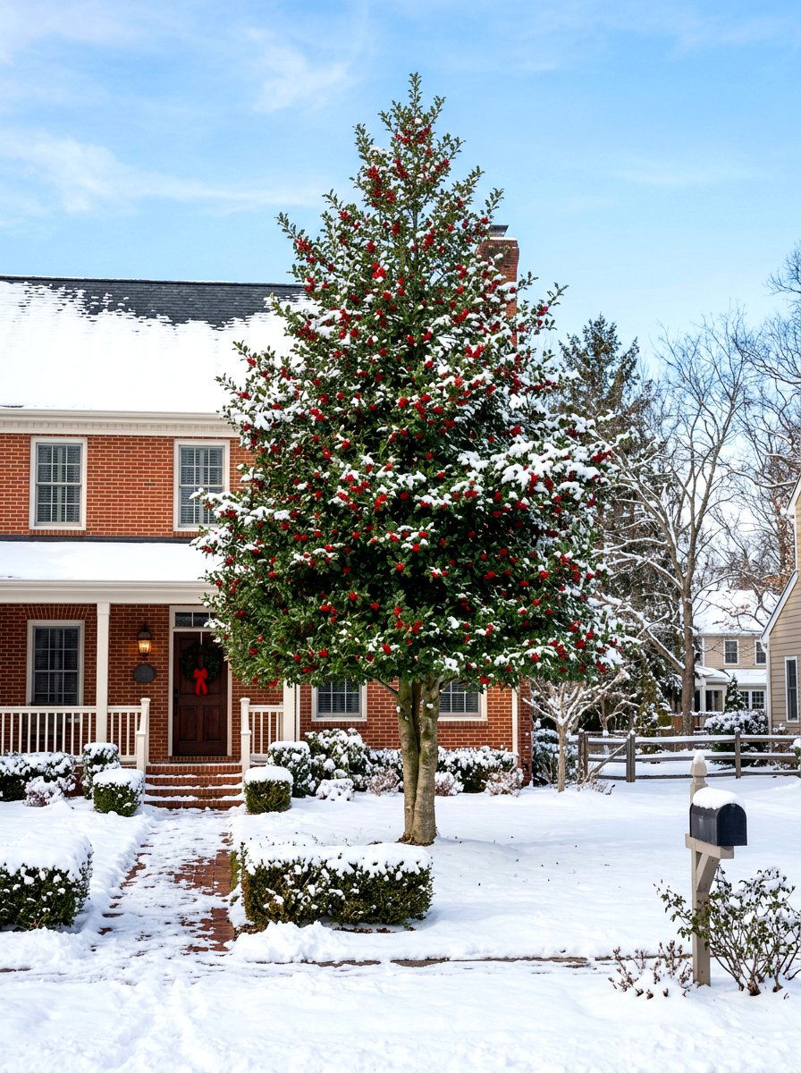 American Holly - 30 front yard tree ideas