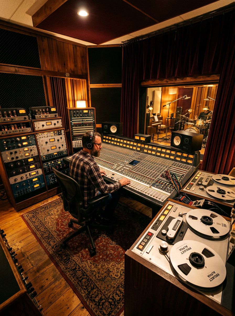 Analog vintage recording room - 30 recording room ideas