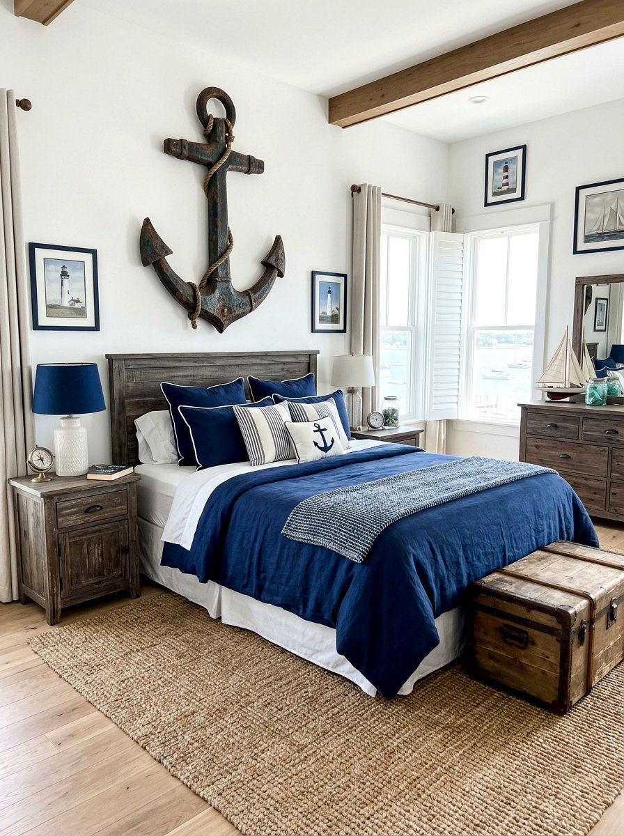 Anchor Wall Decor - 30 nautical bedroom ideas