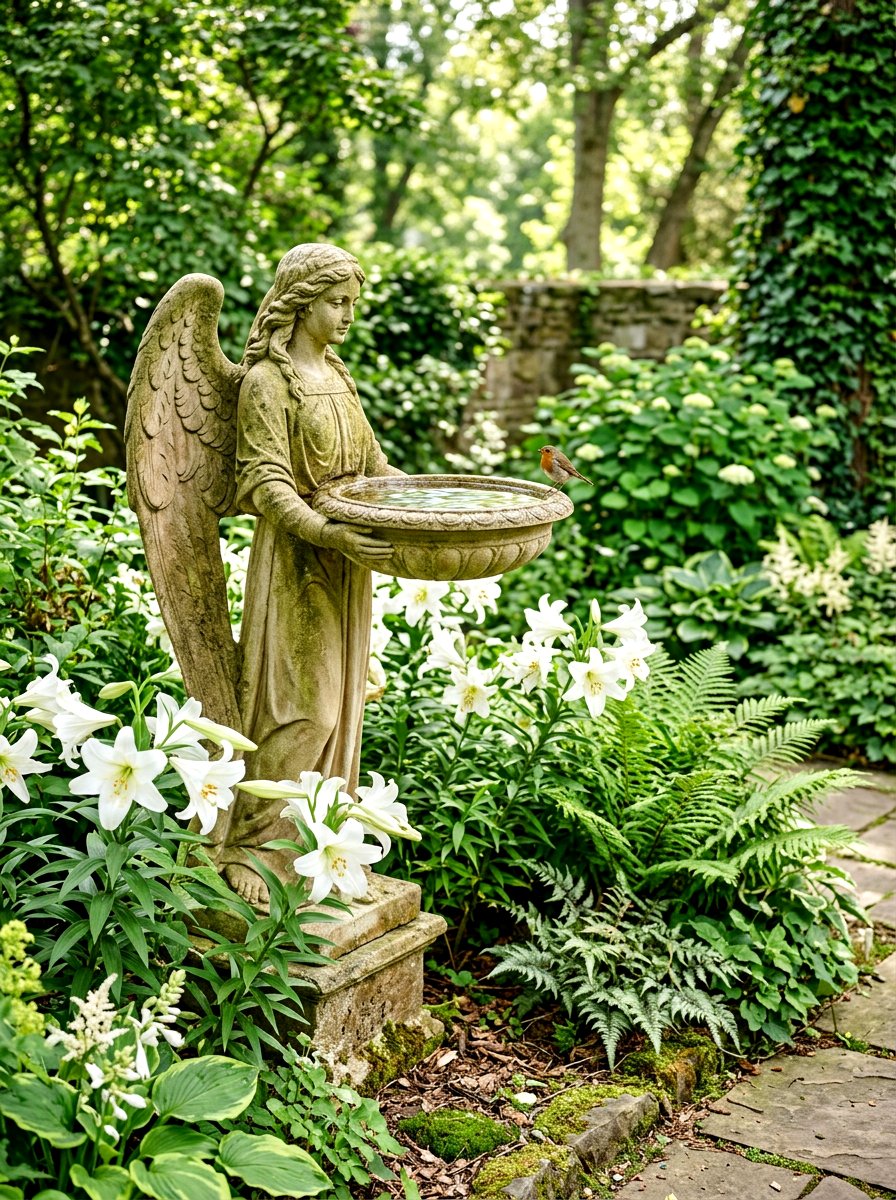 Angel Statue Bird Bath - 30 bird bath ideas