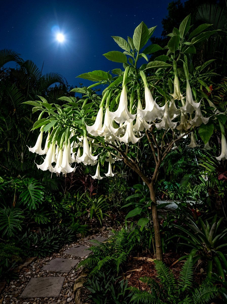 Angel Trumpet Flower - 30 moon garden backyard ideas
