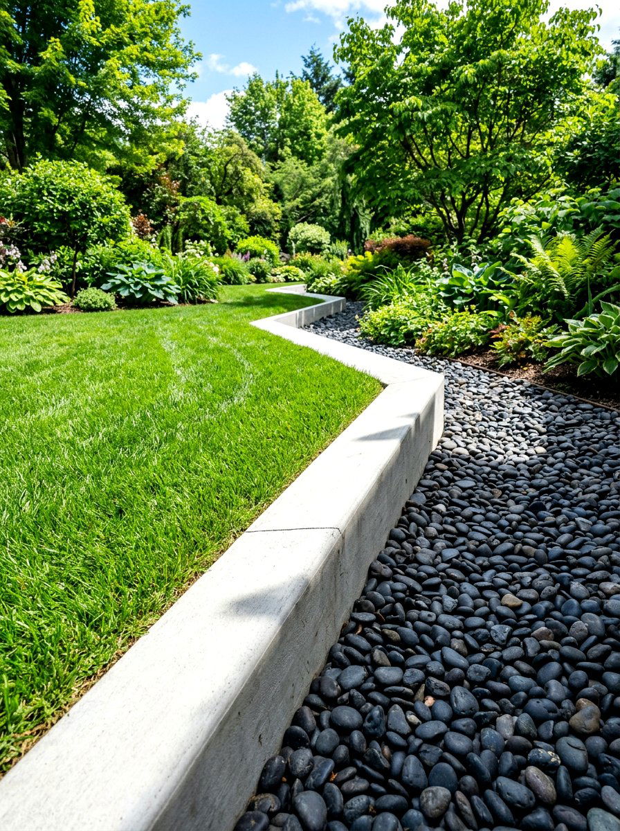 Angle Mold Border - 30 concrete garden border ideas
