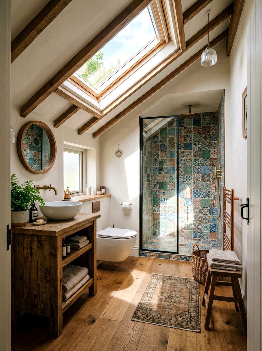 Angled Ceiling Skylight - 30 shower skylight ideas