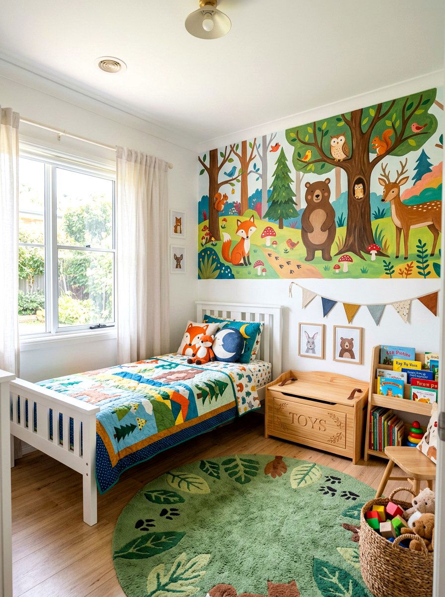 Animal Nursery Mural - 30 peel and stick mural ideas